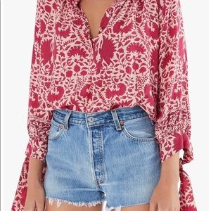 NWOT. Natalie Martin Renata Blouse. Wing print bougainvillea pink. Size Small.